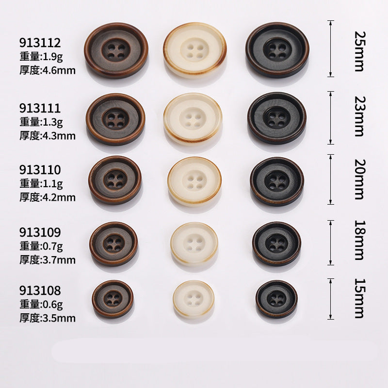 Nature Round Two-Tone 4-Hole Sewing Buttons – 20Pcs