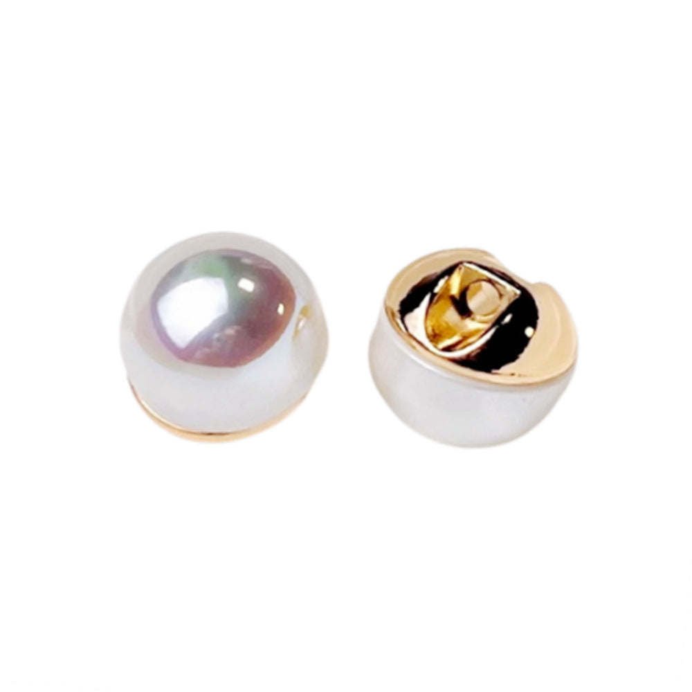 10MM Mabe gyöngy sifon ing rejtett lyukú fém gombok 20 db