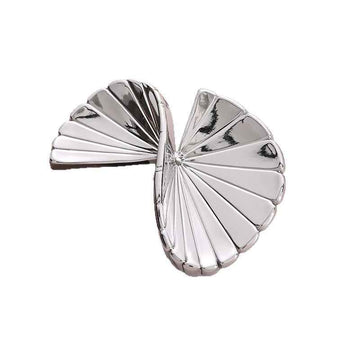 Gold & Silver Premium Geometric Fan-Shaped Folded Metal Buttons 20pcs