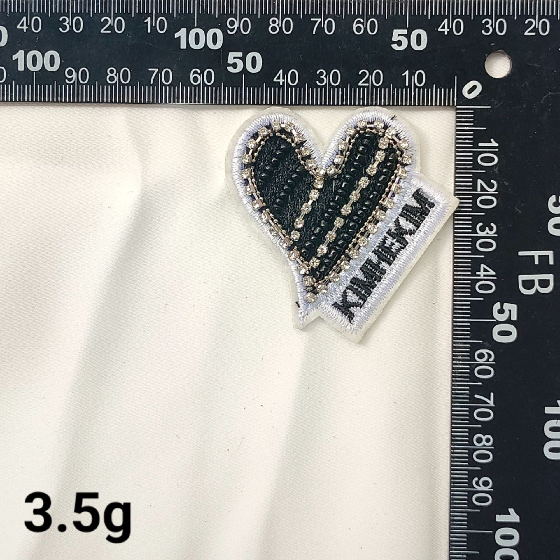 Sunflower and Heart Embroidered Patches with Crystal Accents 10 Pack