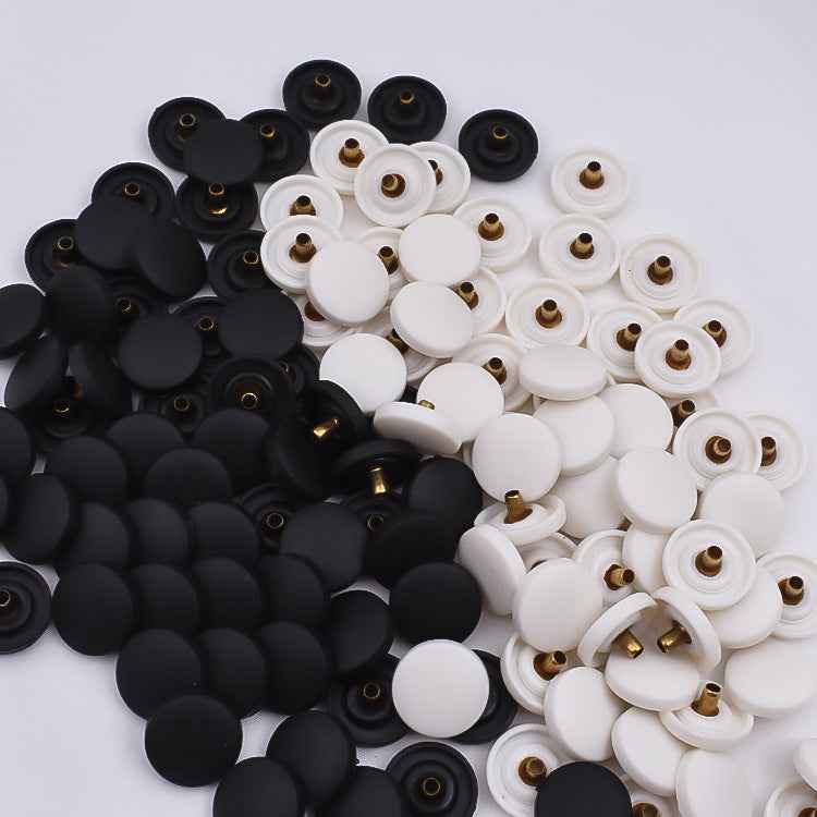 15MM Black & White Plastic Nylon Snap Buttons 100pcs