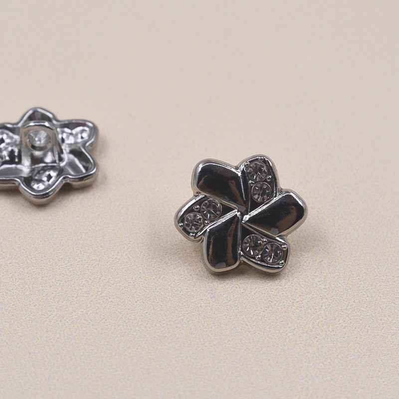 11.5mm/12.5mm Metal Rhinestone Shirt Buttons 20pcs