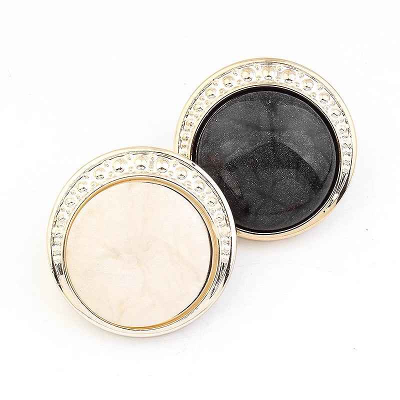 21mm/25mm/30mm Round Resin Shank Buttons Cream White Black 30 Pack