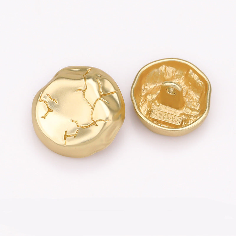 Concave Crackle Metal Shank Buttons Set of 20,Sand Gold Silver Bronze