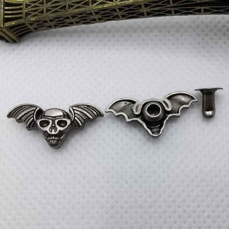 Gothic Punk Zinc Alloy Skull Rivets Vintage Silver 42 Pack(7 Styles)