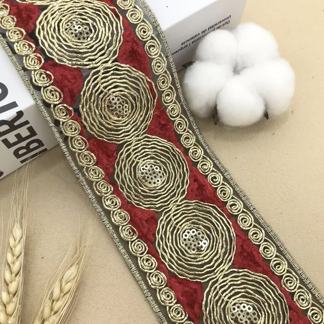 10 Yards 6.5CM Wide Miao Ethnic Circle Embroidery Lace Trim