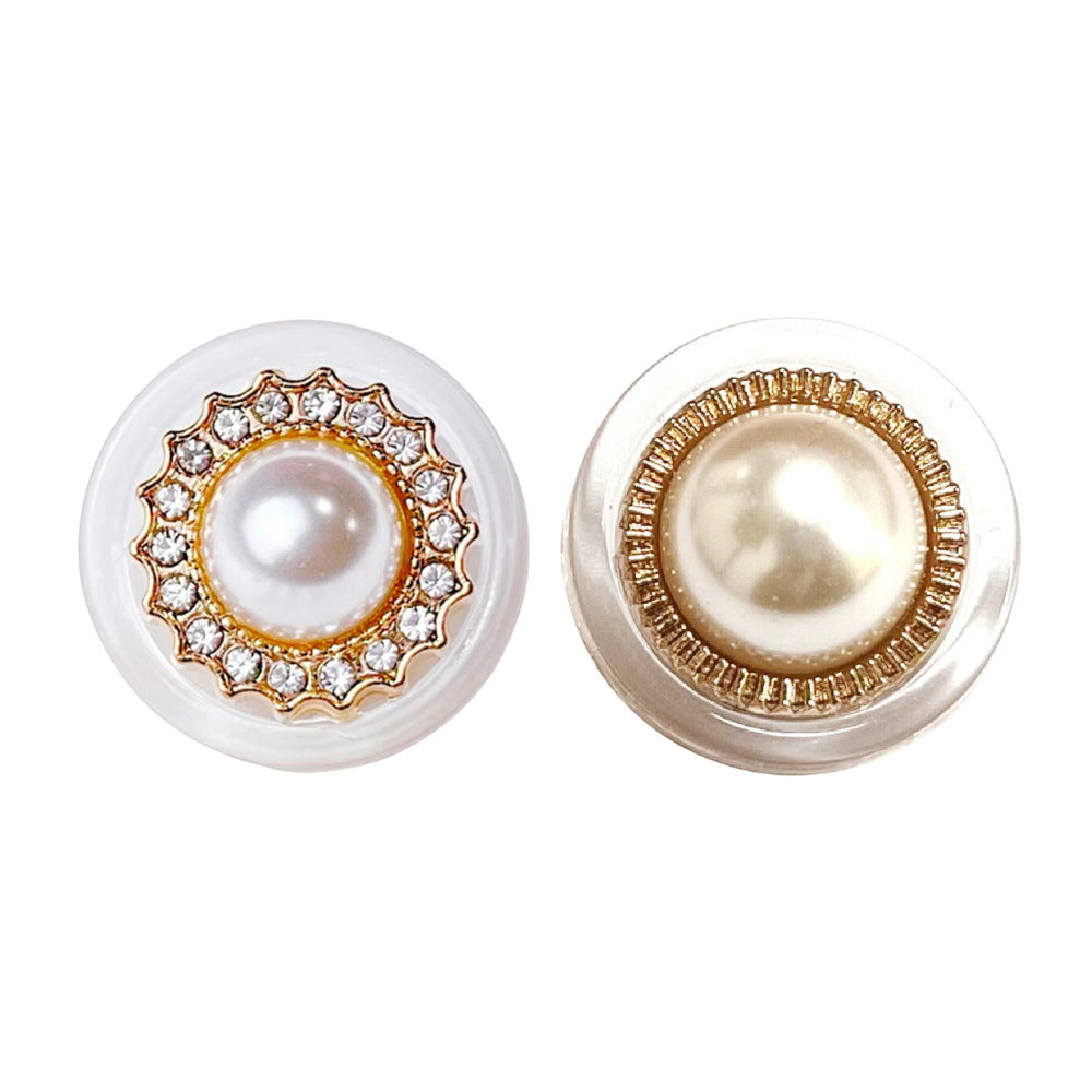 23mm Perle Metall Harpiks Rhinestone Kombinasjon Knapp 12stk