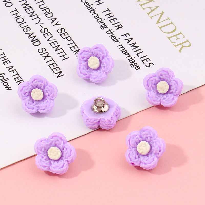 13mm Colorful Flower Plastic Buttons for Baby Kids Clothing-42pcs