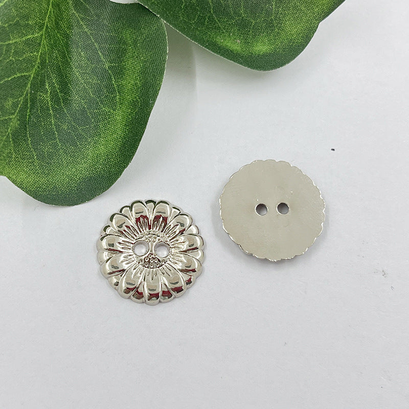 Antique Bronze Sunflower Two-Hole Sewing Buttons 120 Pack