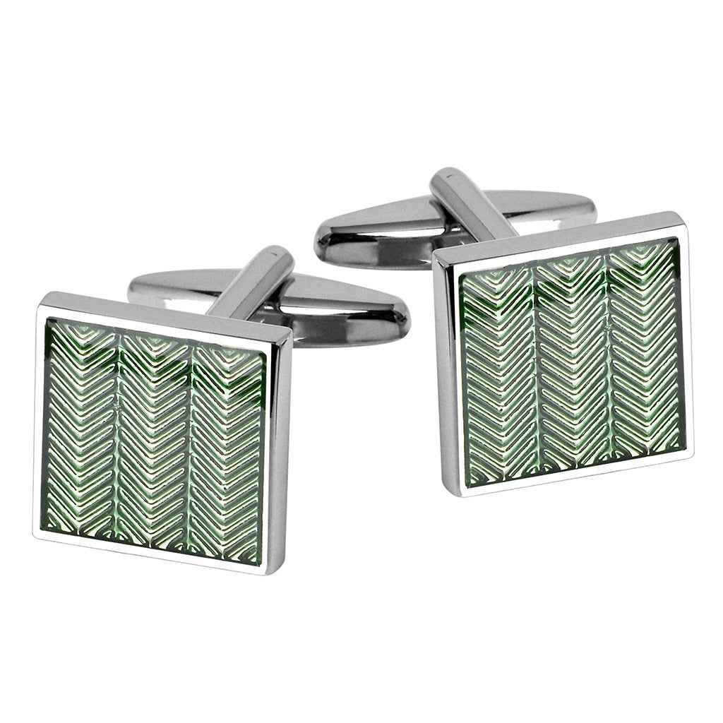 16mm Men's French Cuff Square Cufflinks – Light Green