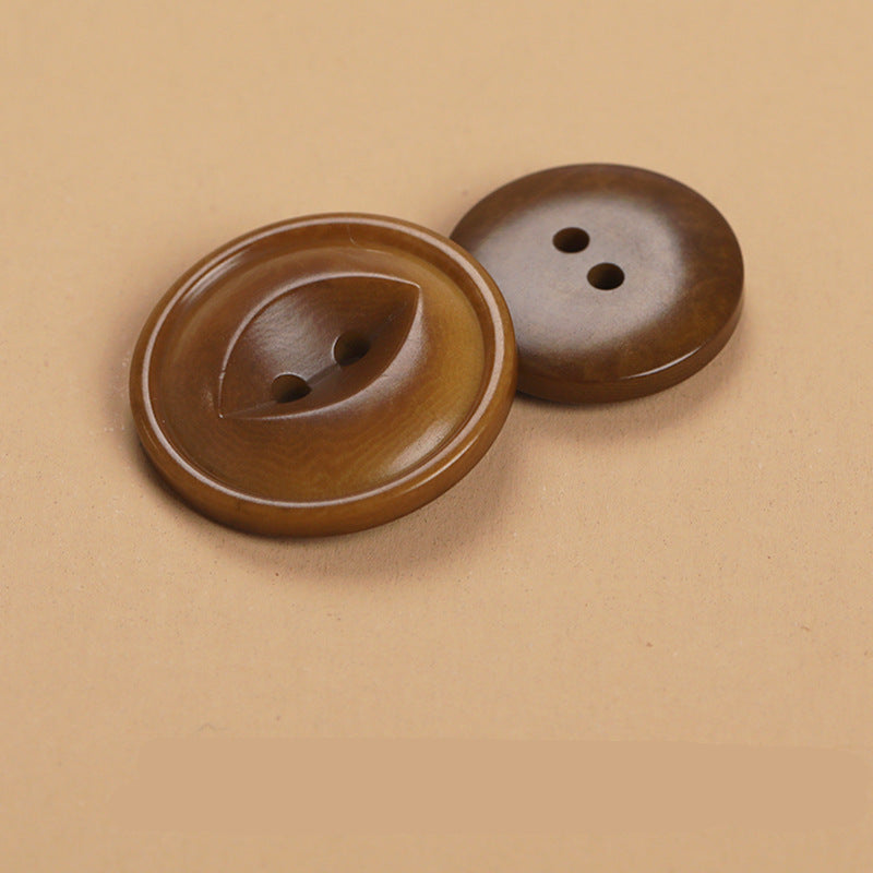 Round Fruit 2-Hole Buttons Set of 20 – Black Beige Brown Natural