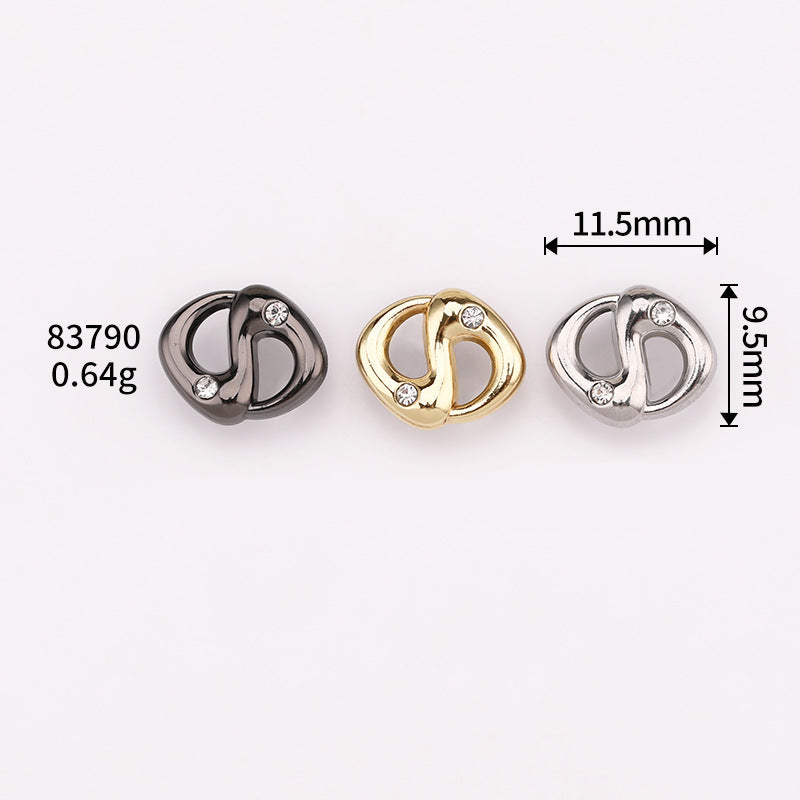 Pig Nose Rhinestone Shank Buttons 30-Pack 11.5mm