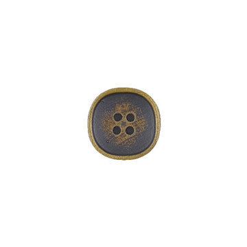 Brown Natural Wood Vintage Square Concave 4-Hole Buttons – Set of 40