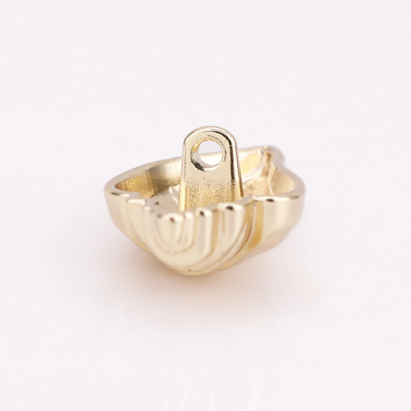 Conch Shell Metal Shank Buttons Set of 20 – Light Gold & Nickel Silver