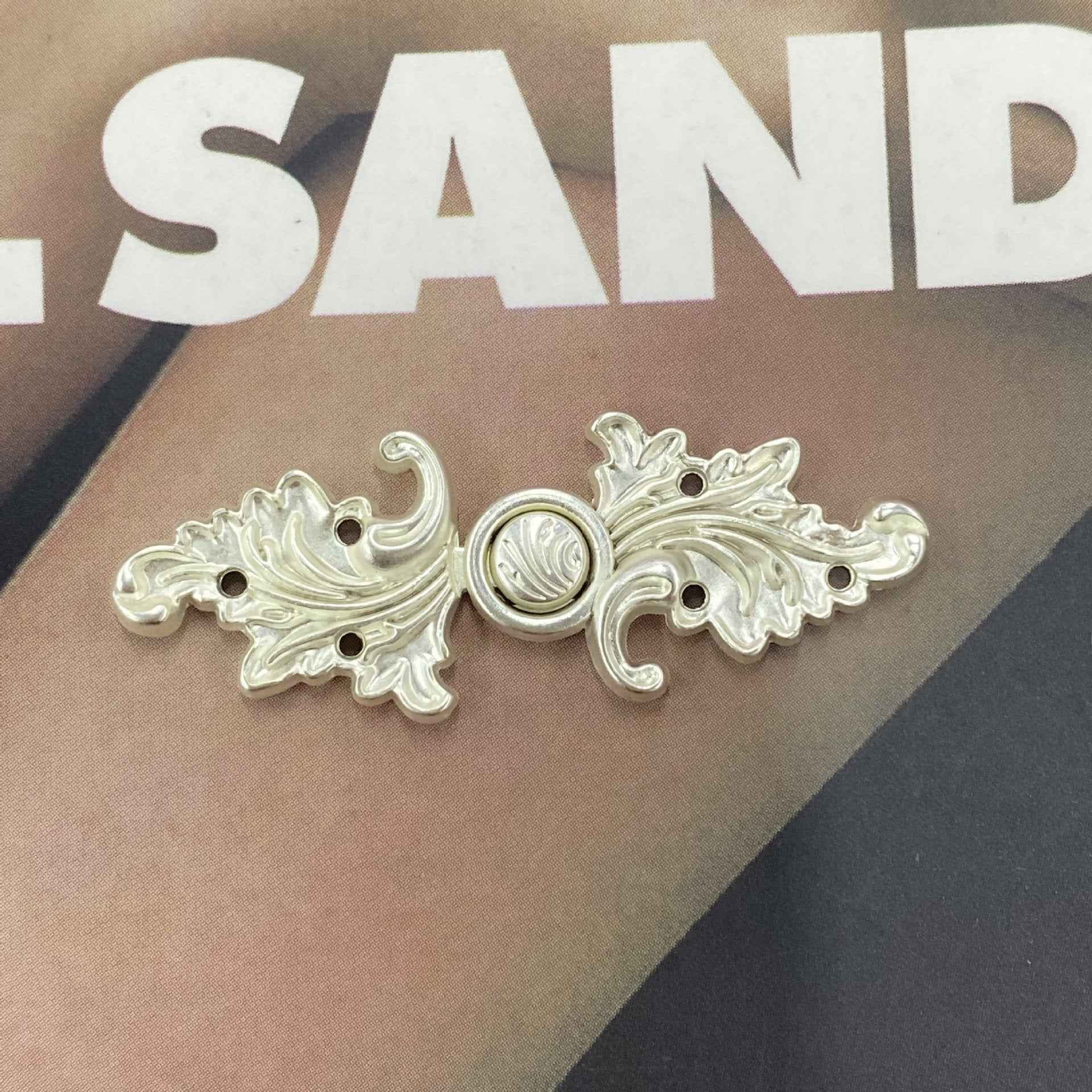 Mist White Metal Frog Buttons for Chinese Hanfu Tang Suit Qipao 6pcs