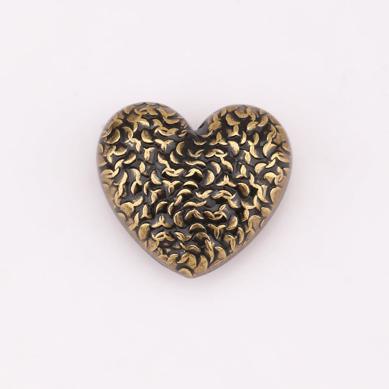 Heart Scale Textured Metal Shank Buttons Set of 20