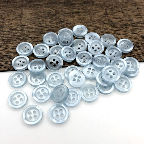 11.5mm Blue Round Four-Hole Shirt Buttons for Men and Women 100pcs