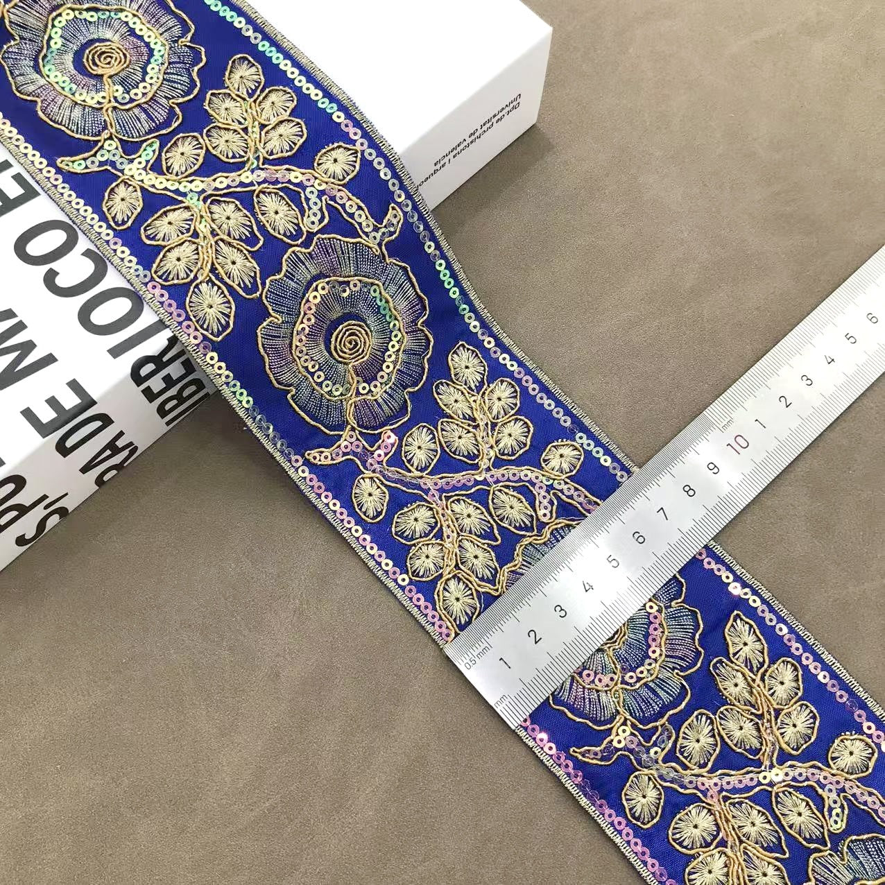 7.5cm Hmong Ethnic Floral Embroidered Trim 10 Yards