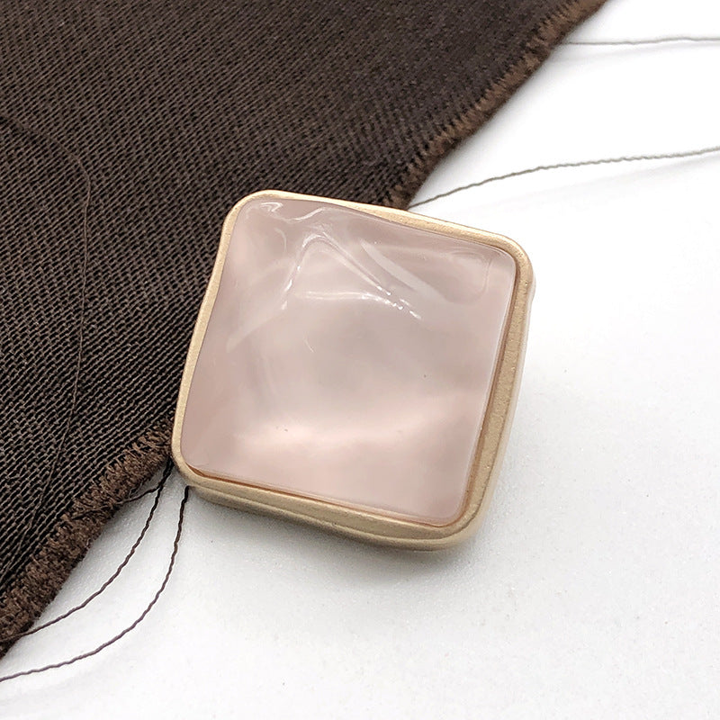 23mm Stone Square Women’s Wool Coat Metal Shank Button 12pcs