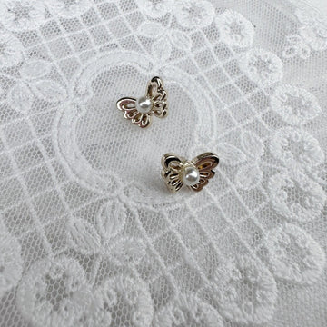 12.5MM Gold/Silver Butterfly Pearl Metal Shank Buttons 20pcs