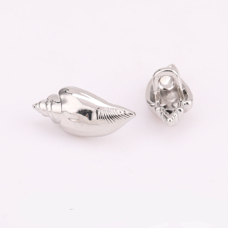 Conch Shell Metal Shank Buttons Set of 20 – Light Gold & Nickel Silver