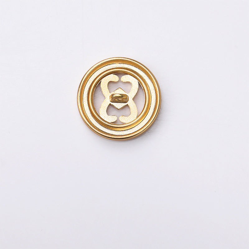 Round Double Heart Hollow Cutout Metal Shank Buttons – 20Pcs