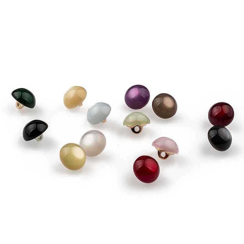 11.5mm Colorful Iridescent Ripple Mushroom Resin Alloy Buttons 130pcs