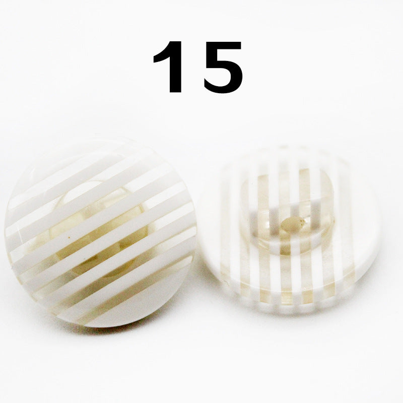 Botones de resina rayados de 14 mm con shank redondo para camisas 50 piezas
