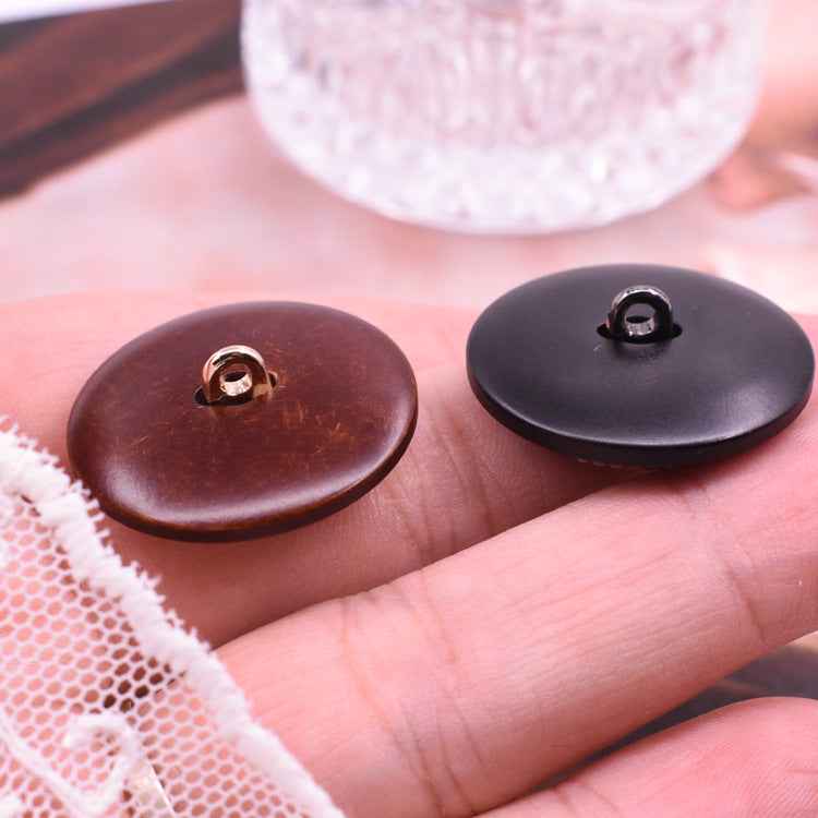 18/23/25mm Brown Resin-Metal Shank Buttons for Cardigans Knitwear