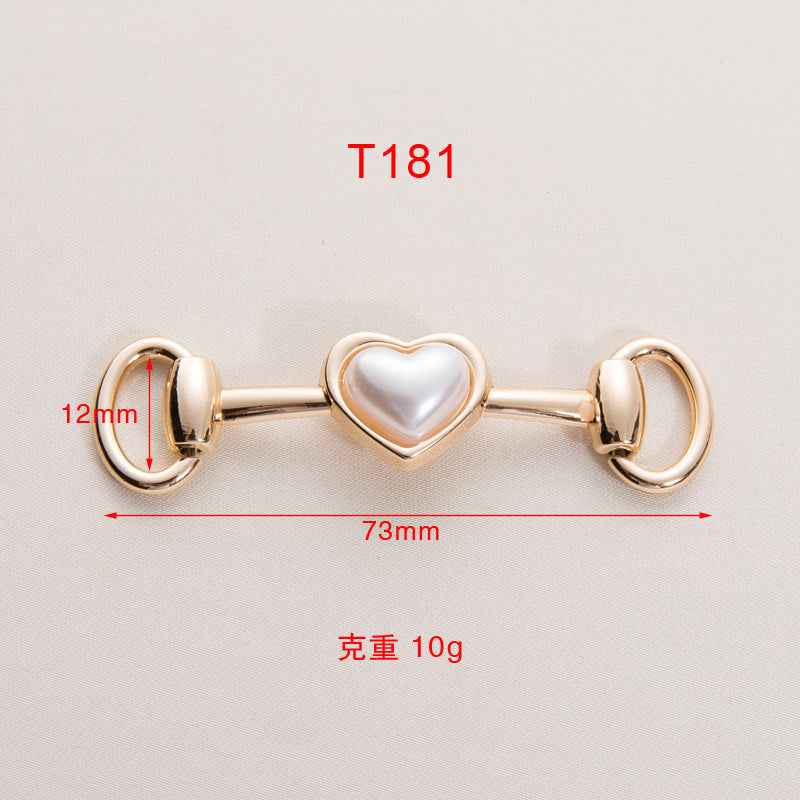 73mm Gold Silver Metal Heart Chain Decorative Buckle 20 Pack