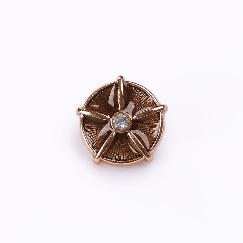 Black Enamel Rhinestone Metal Shank Buttons 20-Pack 11mm