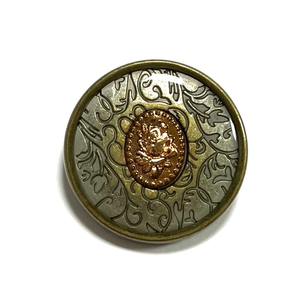 Botones de metal en espiral de resina vintage color oro rosa de 25 mm, 10 piezas
