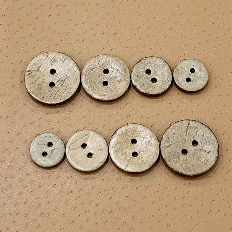 Vintage 9-30mm Coconut Shell Button with Two Holes 200ps