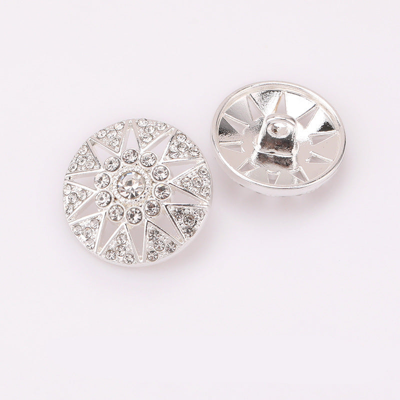 Hollow Star Crystal Metal Shank Buttons Set of 20