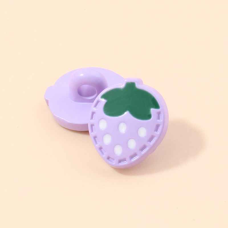 Baby Colorful Strawberry Shaped Plastic Shank Buttons 70 Pack