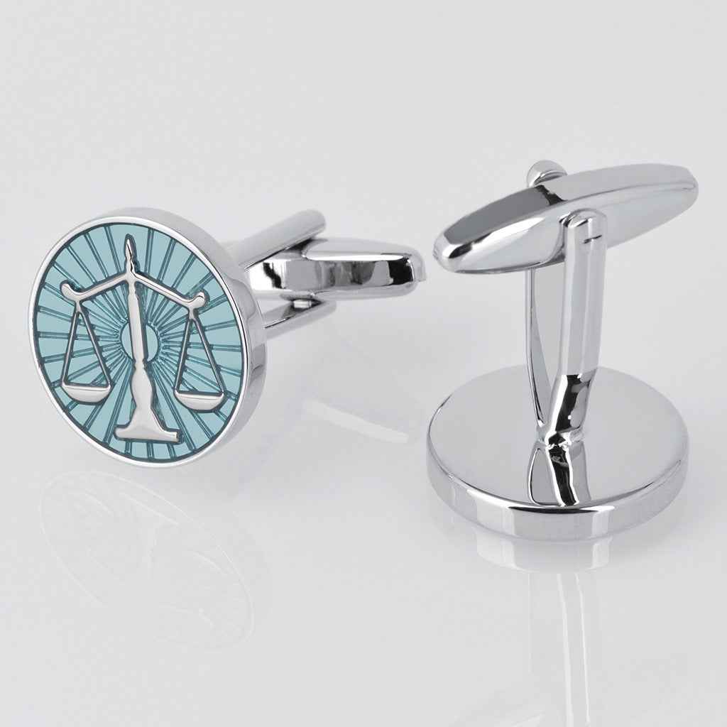 Blue Balance Scale Cufflinks