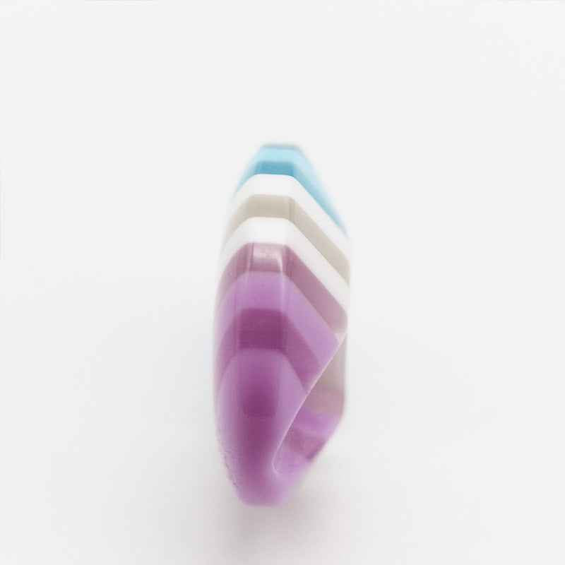Colorful Striped Hidden Hole Resin Buttons for Knitwear 100 Pack