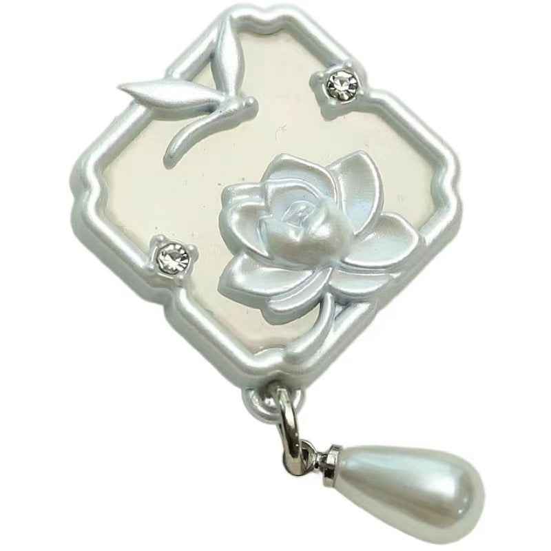 1 Inch Chinese Lotus Dragonfly Metal Sew-On Buttons 10pcs