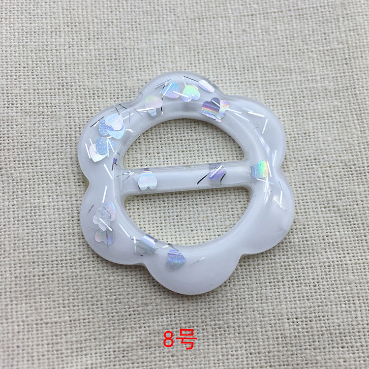 25mm Adjustable Flower Resin Buckle Button for T-Shirts Scarves 10pcs