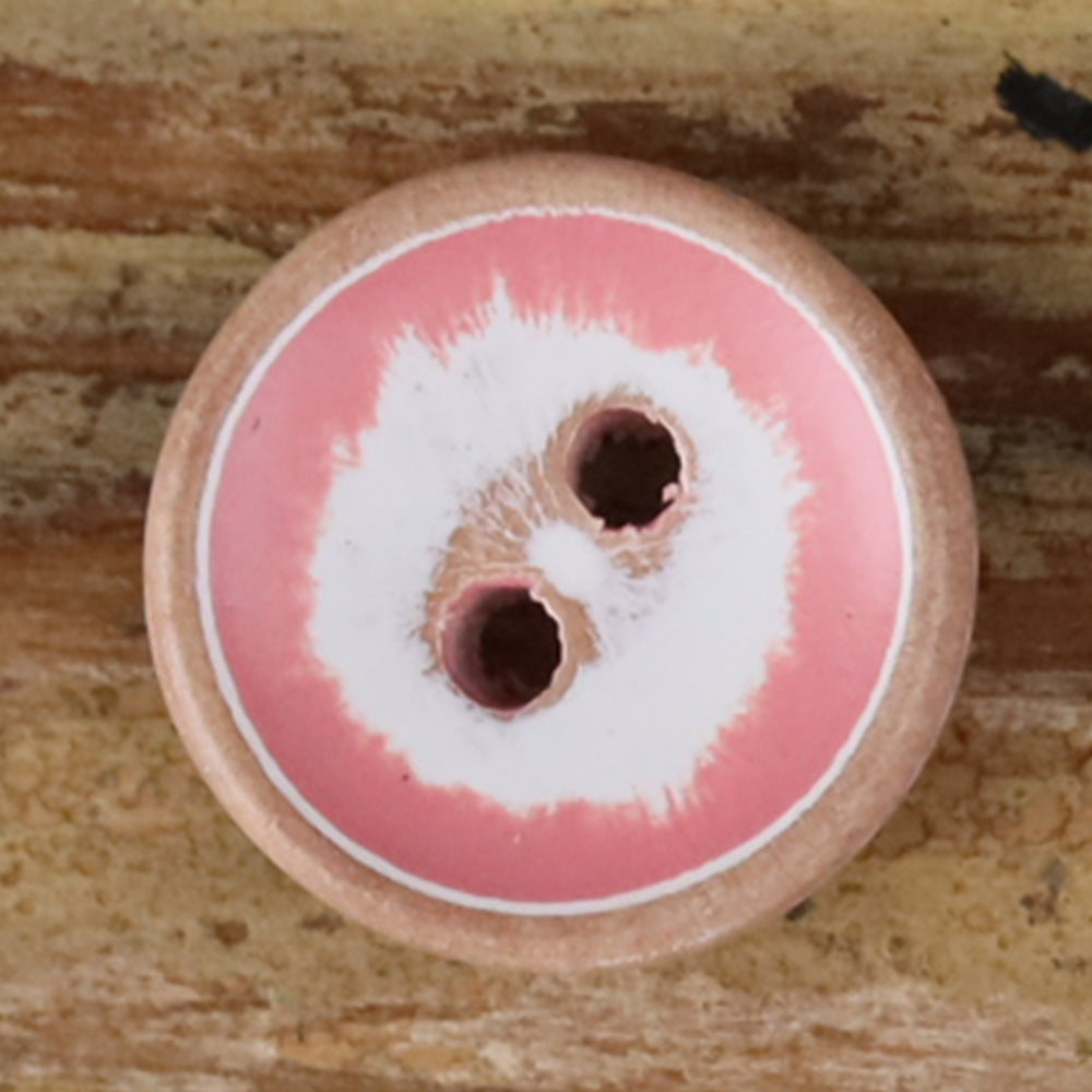 11.5mm Iridescent Wood Round 2-Hole Buttons – Set of 30
