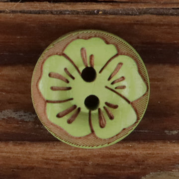Vintage Floral Pattern Round 2-Hole Wood Buttons – Set of 30