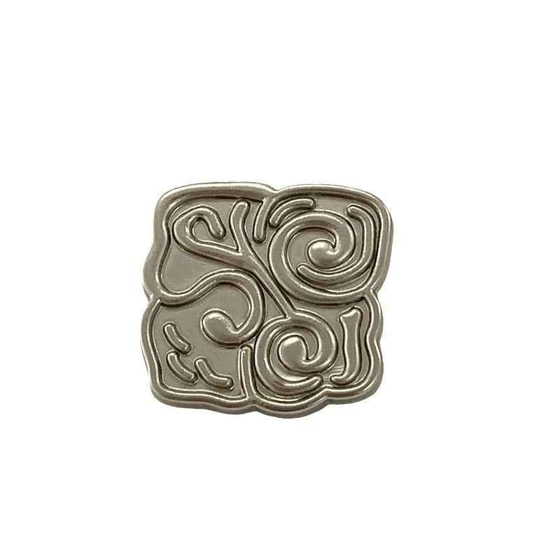 Frosted Gold/Silver Chinese Square Metal Buttons - 19mm/22.5mm 50 Pack