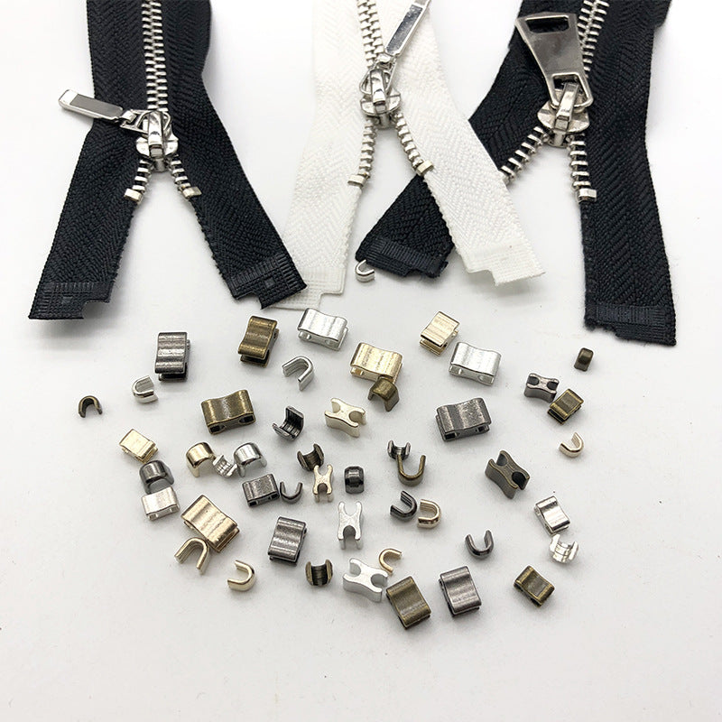 #5 Zipper Repair Kit Metal Head Sliders Retainer Insertion Pin 80 Pack
