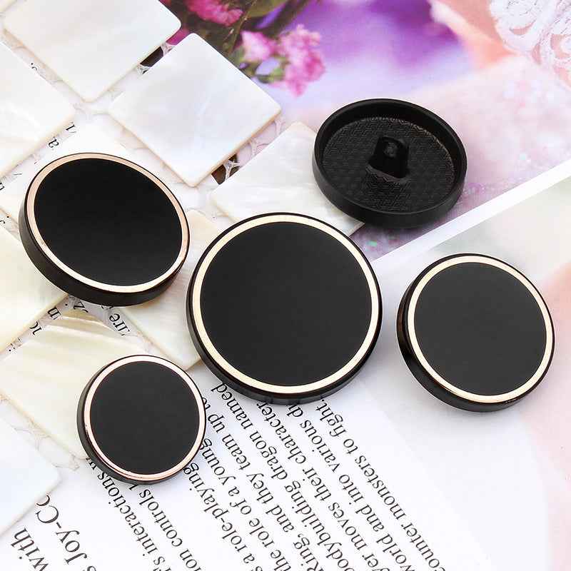 23/25/28mm Black Metal Shank Sewing Buttons for Coats Jackets 30 Pack