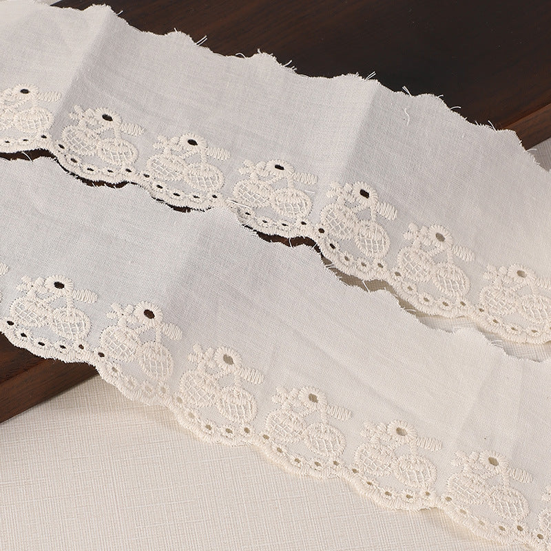 60mm Cherry Cotton Lace Trim for Clothing Hems 16 Yards