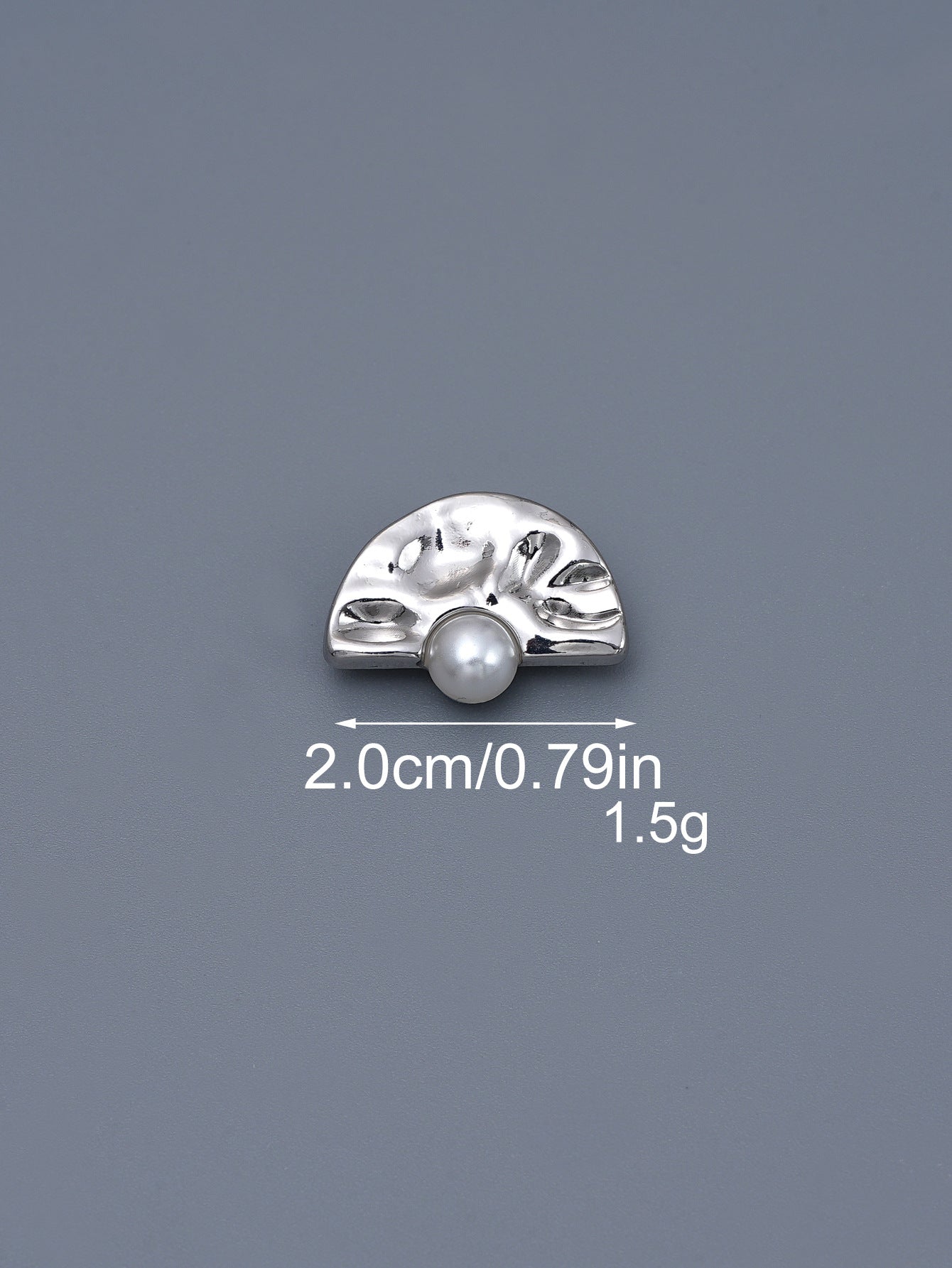 Half-Circle Hammered Metal Pearl Shank Buttons – 20-Piece