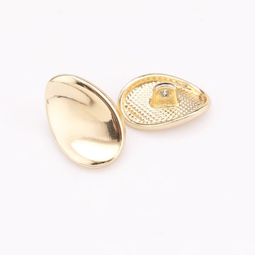 Egg Shape Twisted Metal Shank Buttons Set of 20 – Light Gold & Nickel