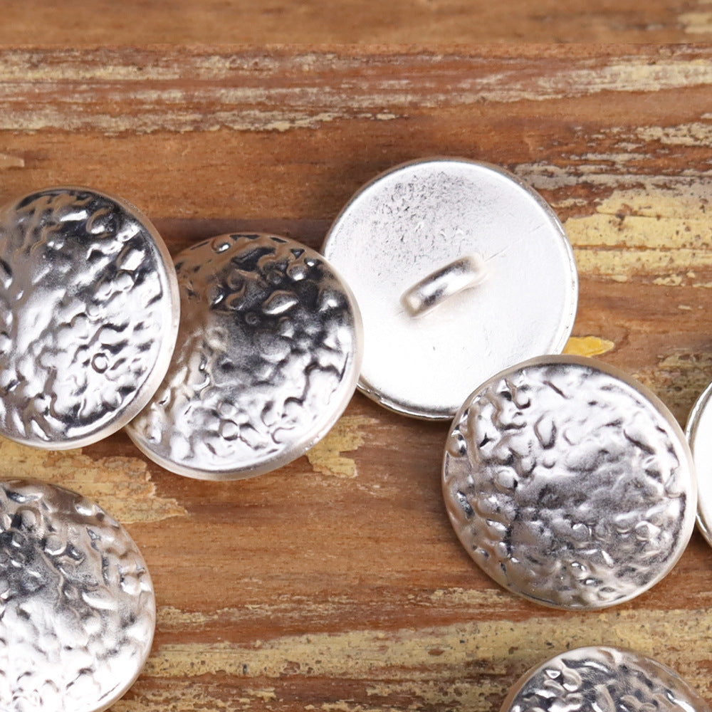 12mm Round Wave-Face Vintage Metal Shank Buttons 200pcs for Shirts Blouses