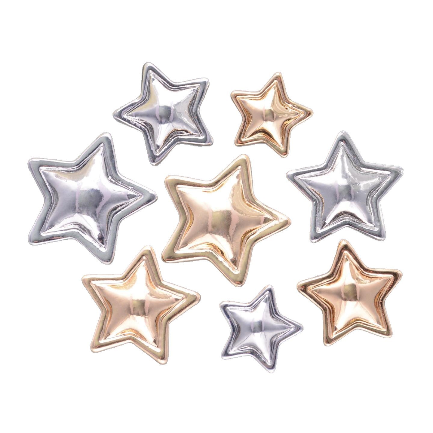 Star-Shaped Zinc Alloy Metal Shank Buttons 20 Pack