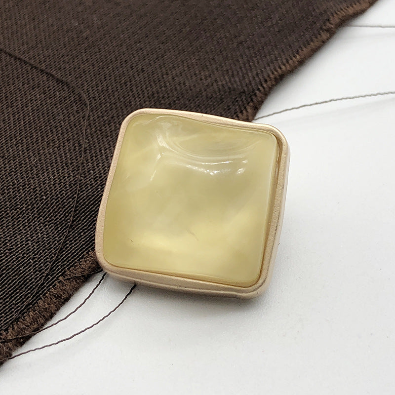 23mm Stone Square Women’s Wool Coat Metal Shank Button 12pcs